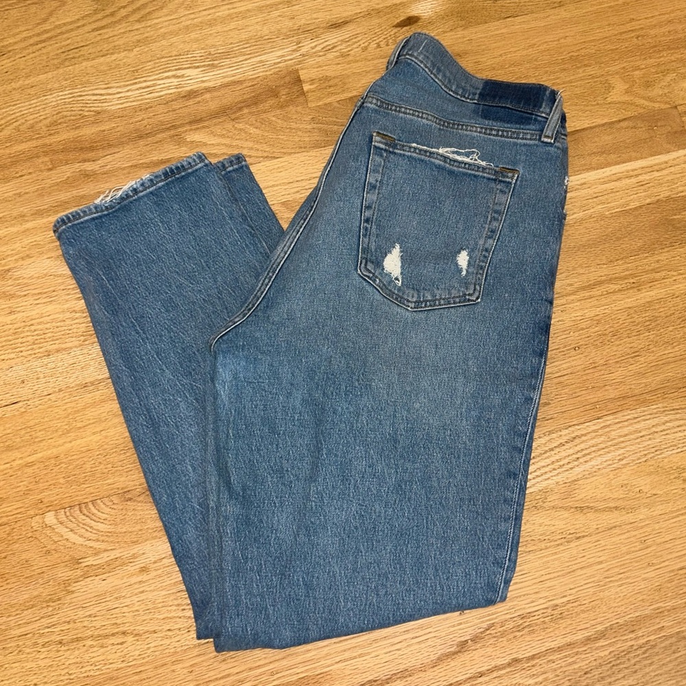 Abercrombie & Fitch Curve Love 90s Straight Ultra High Rise Criss Cross